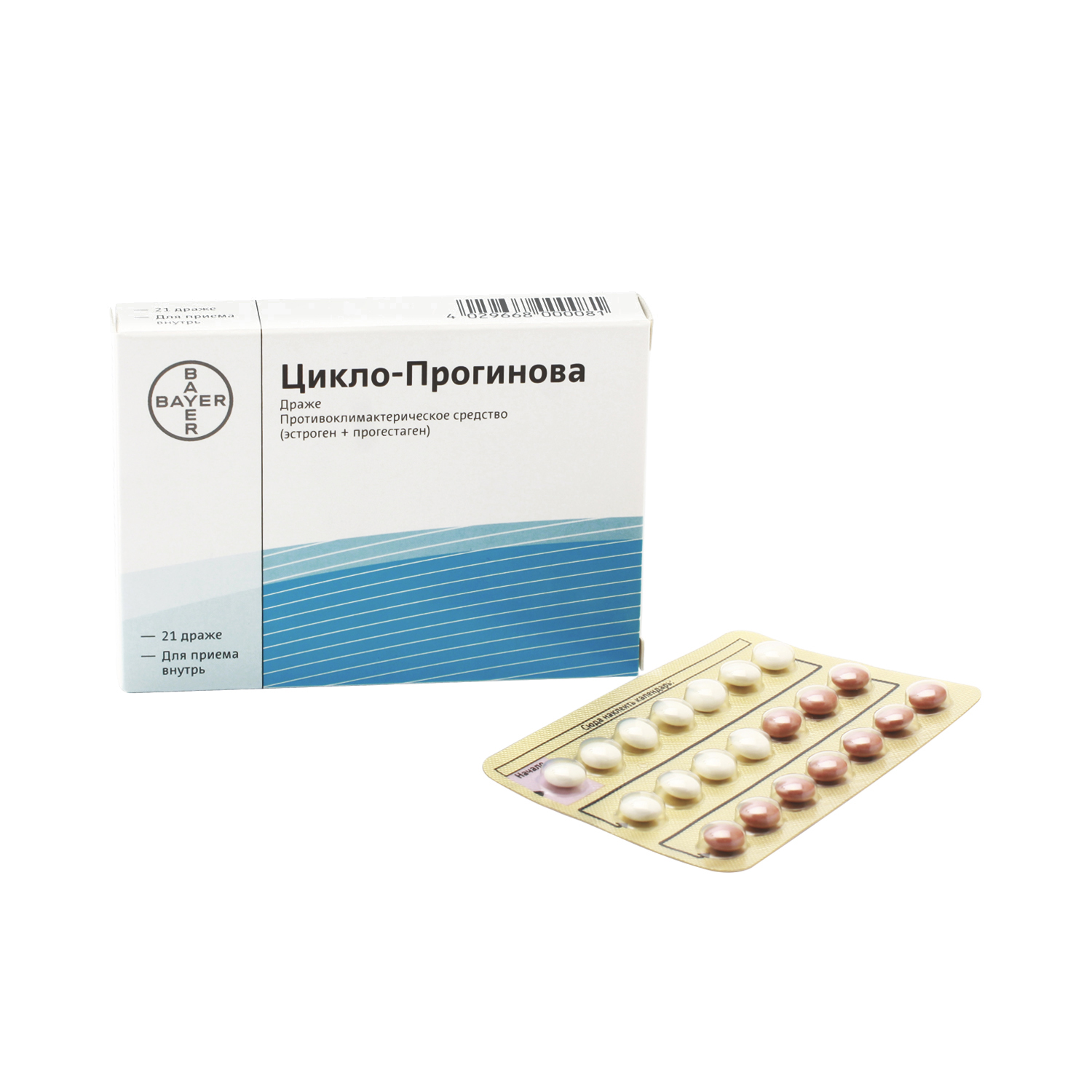 Цикло-Прогинова набор таблеток покрытых оболочкой 0.5 мг+2 мг и 2 мг 21 .