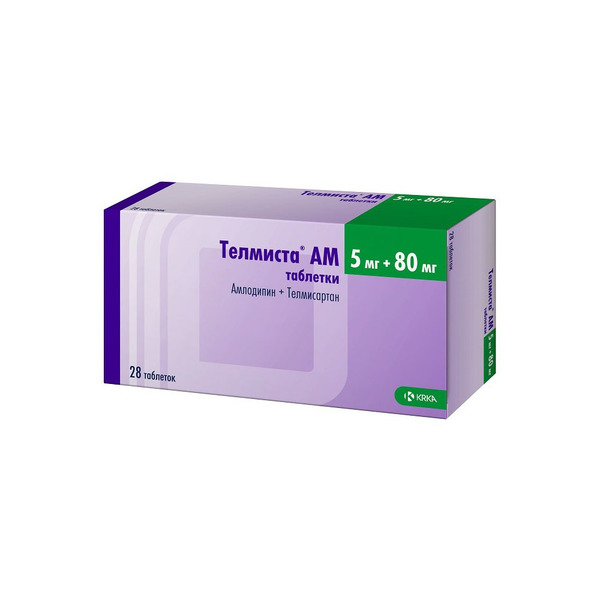 Телмиста AM 5 мг + 80 мг 28 шт  по цене 533,0 руб в интернет .