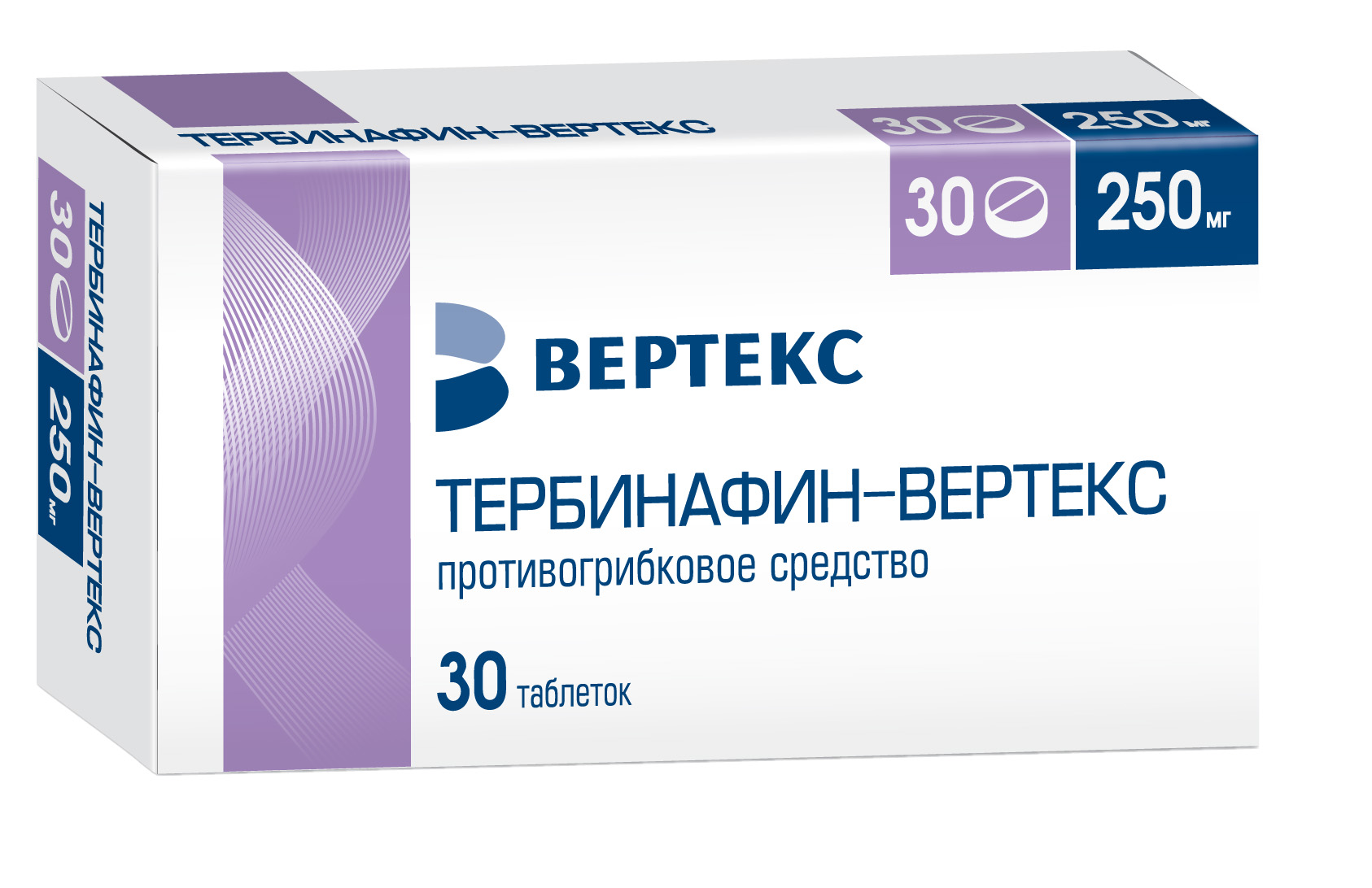 Тербинафин-Вертекс Таблетки 250 мг 30 шт  по цене 849,0 руб в .
